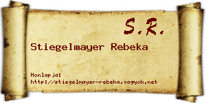 Stiegelmayer Rebeka névjegykártya